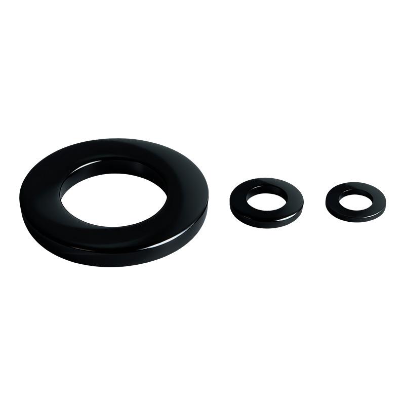 Black Zinc Plated 304 Stainless Steel Flat Washer, M2-M20, GB97 Standard.