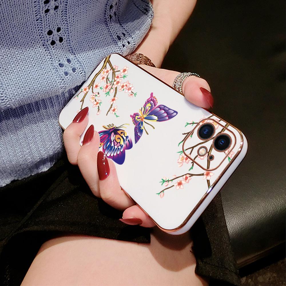 Plating Case for Oneplus 9 Pro Nord CE 2 5G 8T Cute Phone Cover for Infinix Note 12 G96 11 Hot 11S Pova Neo 2 4 Spark 7 Pro Moto G9 Plus G8 Power