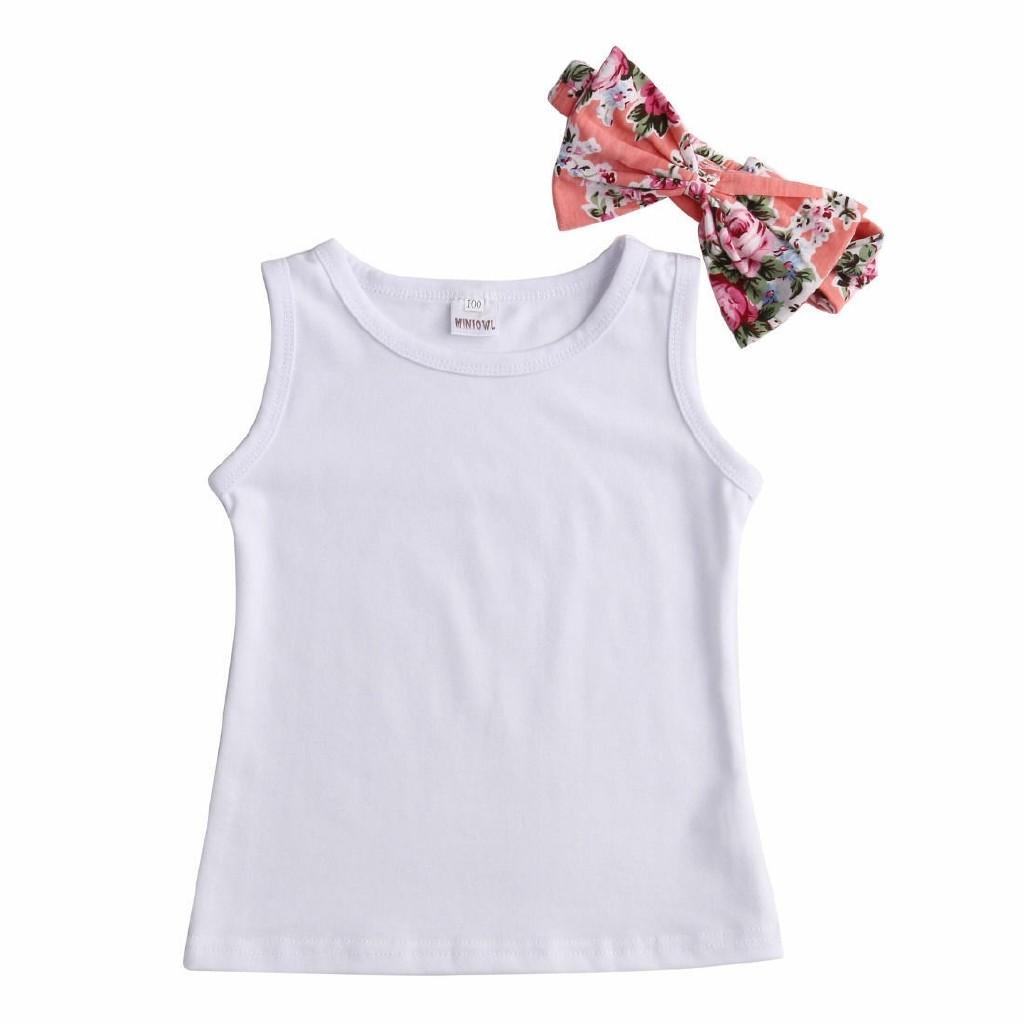 Adorable Toddler Girls Kids Floral Tops Pants Trousers Headband 3pcs Outfits Set Clothes