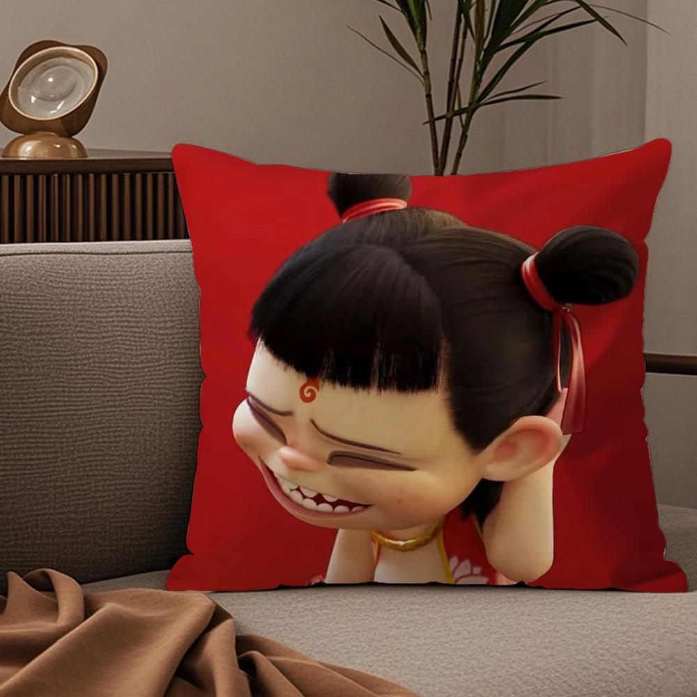 

Famous Movie NNezha Cushion Cover Plush Fabric Soft DoubleSided Printed Sofa Warm Winter Home Child Gift Pillow Case 30X30cm