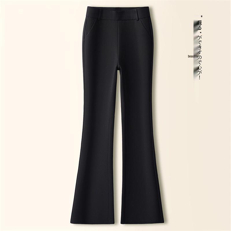Women s High-Waisted Micro Flare Pants, Autumn/Winter 2025 - Black Drapey Cropped Straight-Leg Style Black Elastic - Cropped