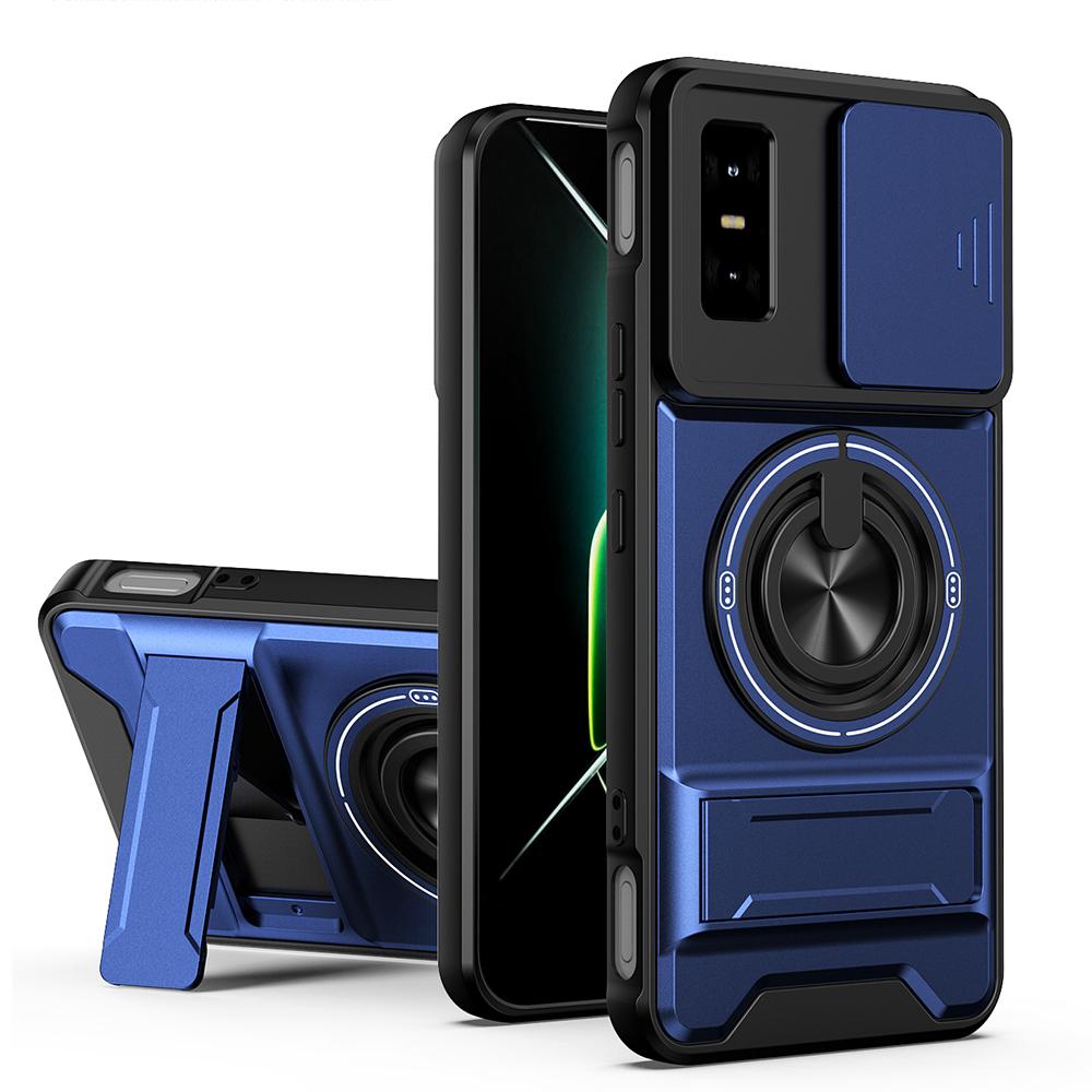 KEYSION Magnetic Phone Case for Infinix GT 30 30 Pro 5G Slide Camera Protection Upright Kickstand 360 Ring Shockproof Back Cover