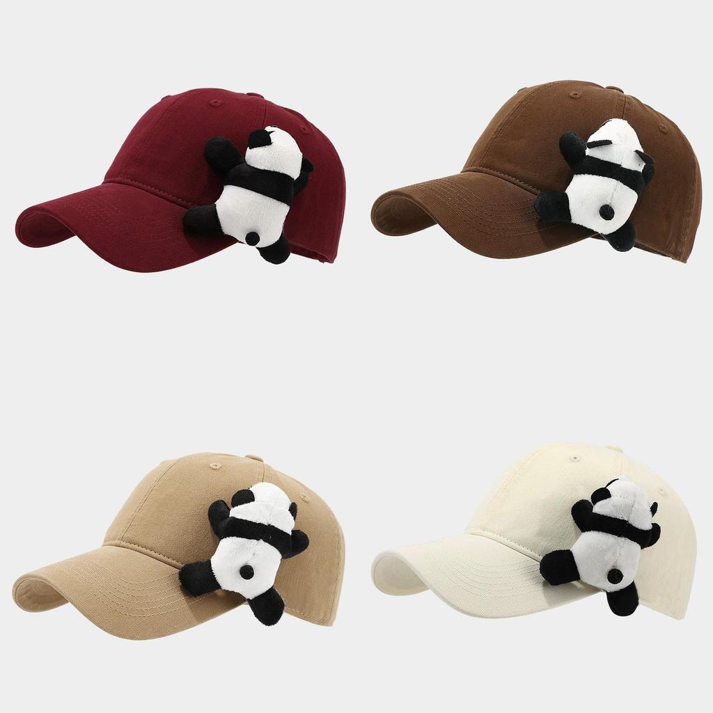 Cartoon Panda Baseball Cap With Sun Protection And Breathable Cotton For Casual Wear