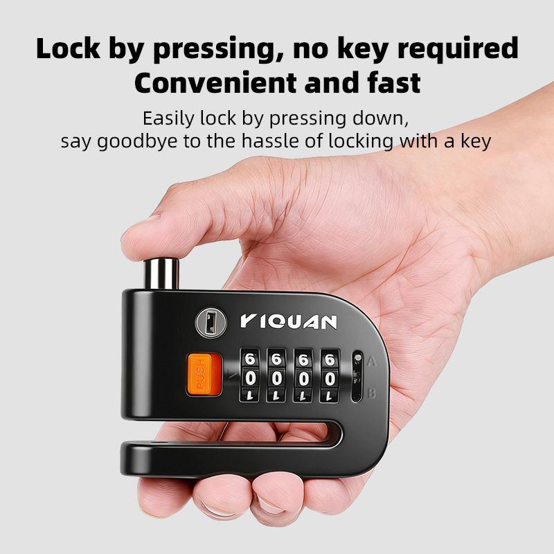 Motorcycle Password Disc Lock Bike High Security Anti-Theft Padlock Heavy Duty Waterproof Alloy Brake Rotor Lock