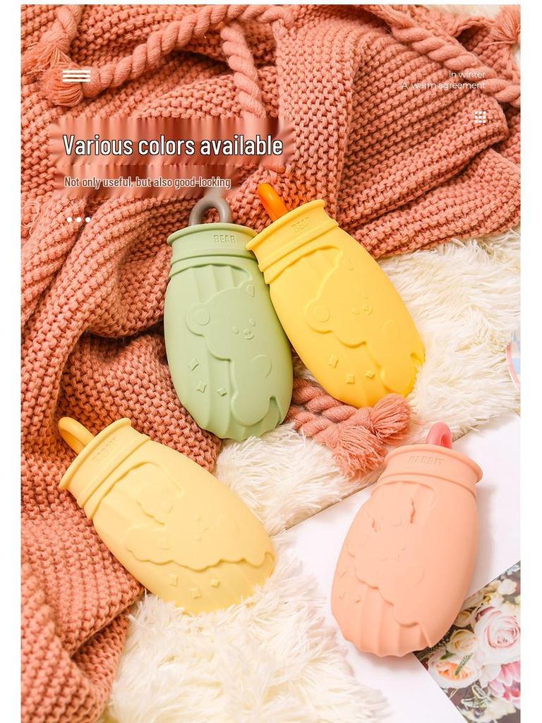 Cartoon Silicone Hot Water Bottle - Microwave Ready, Explosion-Proof, Cute Hand Warmer for Babies