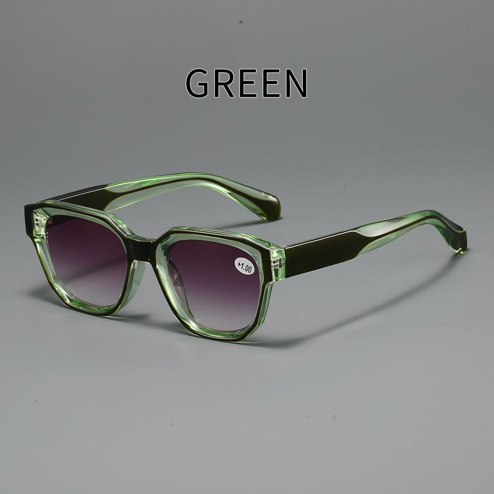 

2517 Sun Reading Glasses For Men And Women, Korean Tide Large Frame Square Sunglasses, Ultra-Light High Definition Driving Sunshade Glasses sun+400 degree reading glasses