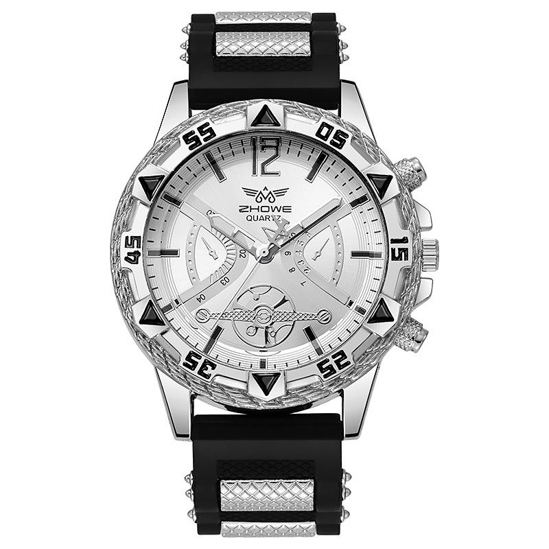 Men's Trendy Quartz Wristwatch with Large Numbers & Alloy Case