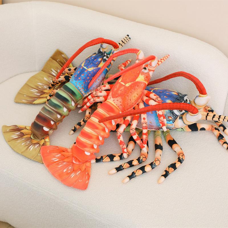 Simulation Australian Lobster Pillow Plush Toy Doll Crayfish Red Lobster Doll Muppet Doll Activity Gift