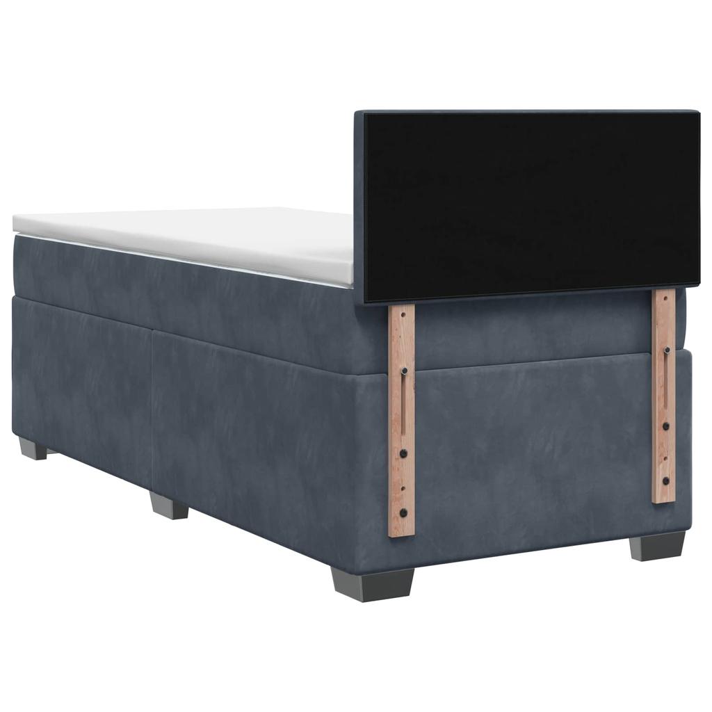 Box Spring Bed with Mattress Dark Grey 80 x 200 cm Velvet