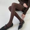 Retro Floral Tights Pantyhose Jacquard Patterned Slimming Tights Bottoming Stockings  Autumn Winter