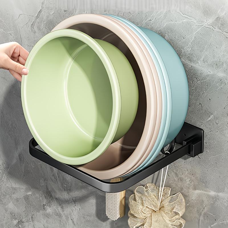 1 Piece Washbasin Storage Rack, No-Drill Bathroom Storage Rack, Foldable Storage, Suitable for Bathroom and Laundry Room