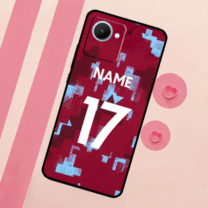 Personalised Football Number Name Case For Realme GT Neo 5 3T 2T 9 11 10 Pro Plus C11 C15 C21Y C25S C30 C31 C33 C35 C53 C55