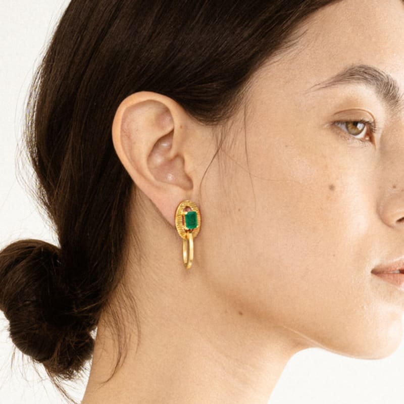 Ahndronico Green Onyx Earring