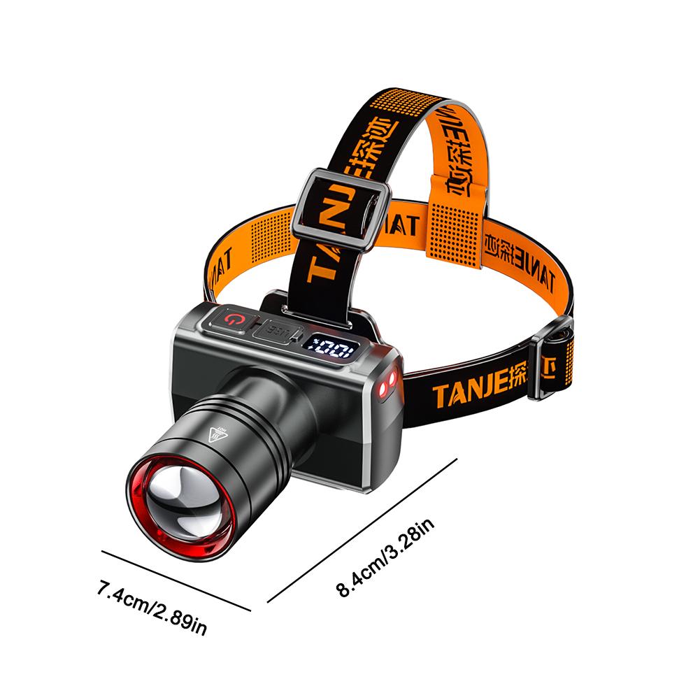 Outdoor Headlamp Long-range Strong Light Illumination USB Rechargeable Multi-Function LED Headlamp for Night Hiking Camping