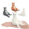 Animal Model Pvc Cat Figurine Lazy Sitting Orange Black White Decorative Toy For Home Office And Gift Ideas