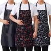 Damen Herren Kochen Verstellbare Halblange Schürze Gestreift Restaurant Koch BBQ Picknick Küche Kochschürze Mit 2 Taschen