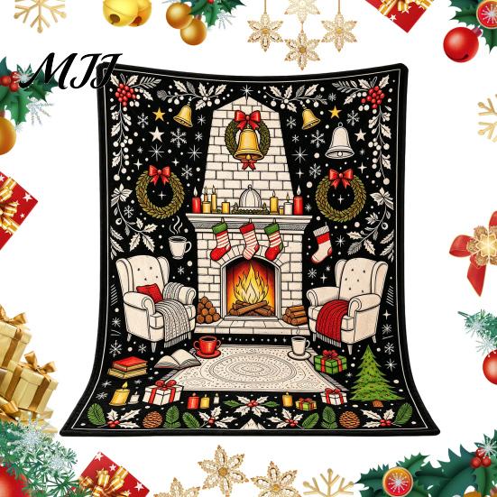 Unique Creative Celebration Gifts Christmas DIY Coloring Blanket for Adults And Kids, Color Your Own Blanket, 59" x 51" Soft Cozy Polyester