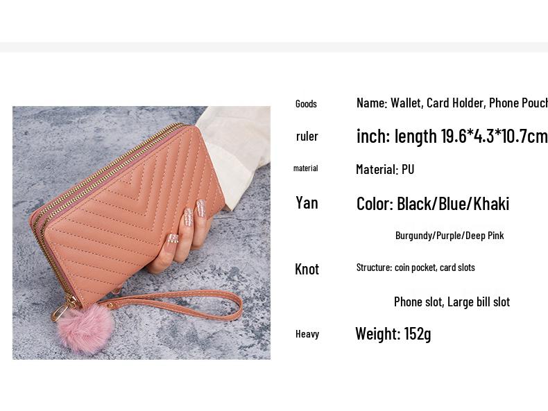 Women's Embroidered Long Wallet Clutch, 2024 Korean Summer/Autumn Edition, with Multi-Card Slots