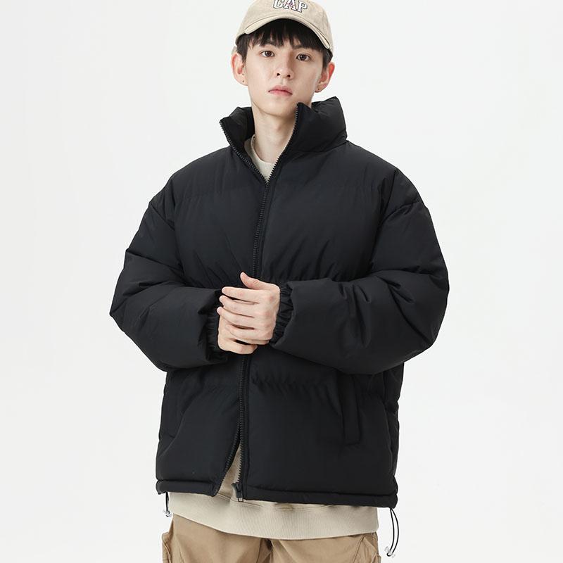 Autumn and Winter Dopamine Cotton Jacket, Men's Stand-up Collar Coat, Men's Thick Pure Color Warm Cotton Jacket, Cotton Coat