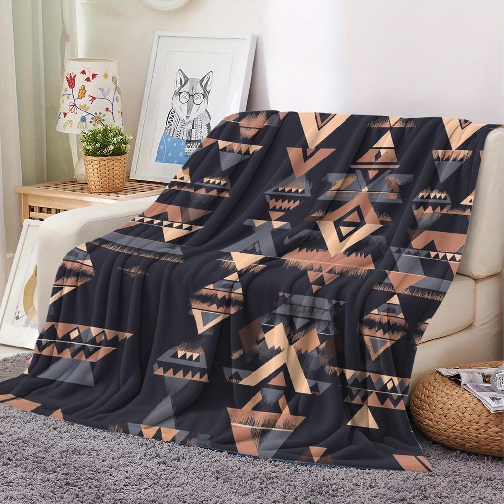 Boho Collection Printed Throw Blanket Vintage Flannel Cover Blanket Soft Cozy Sofa Napping Blanket Bed Blanket Office Blanket