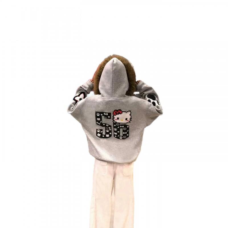 Winter Fleece Hooded Sweatshirt Zip Up Casual Jacket Teen Girls