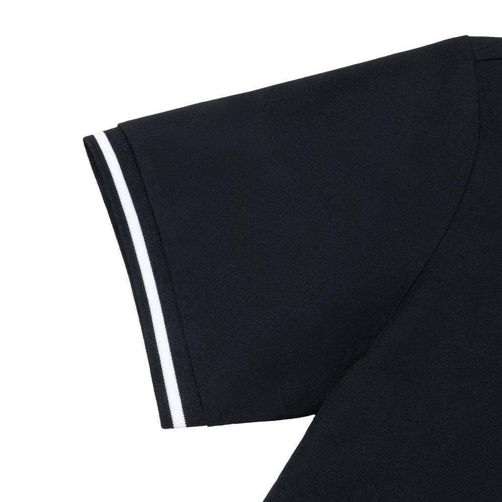 Li Ning Breathable Lightweight Simple Sports Running Polo Shirt Men tops Black YPLW067-3