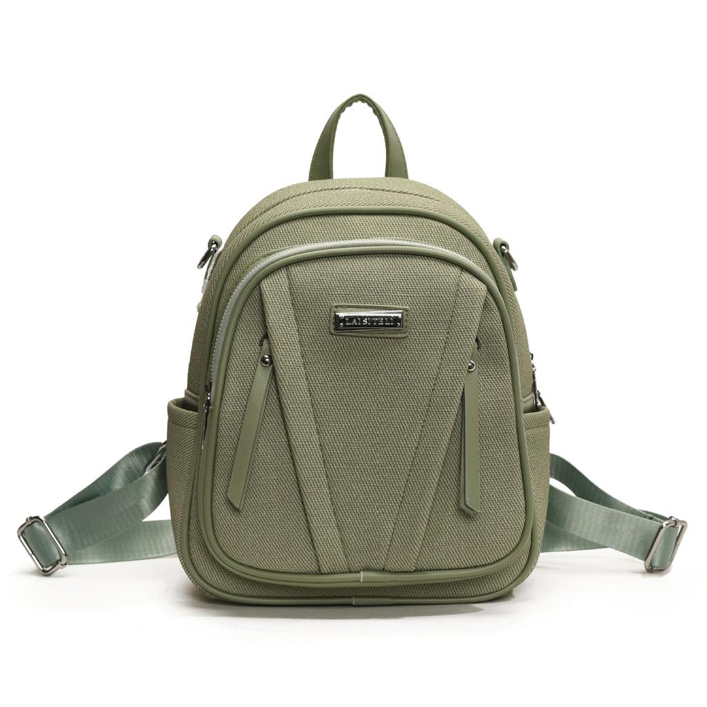 Women's new backpack leather large-capacity double backpack + backpack simple and versatile fashion solid color