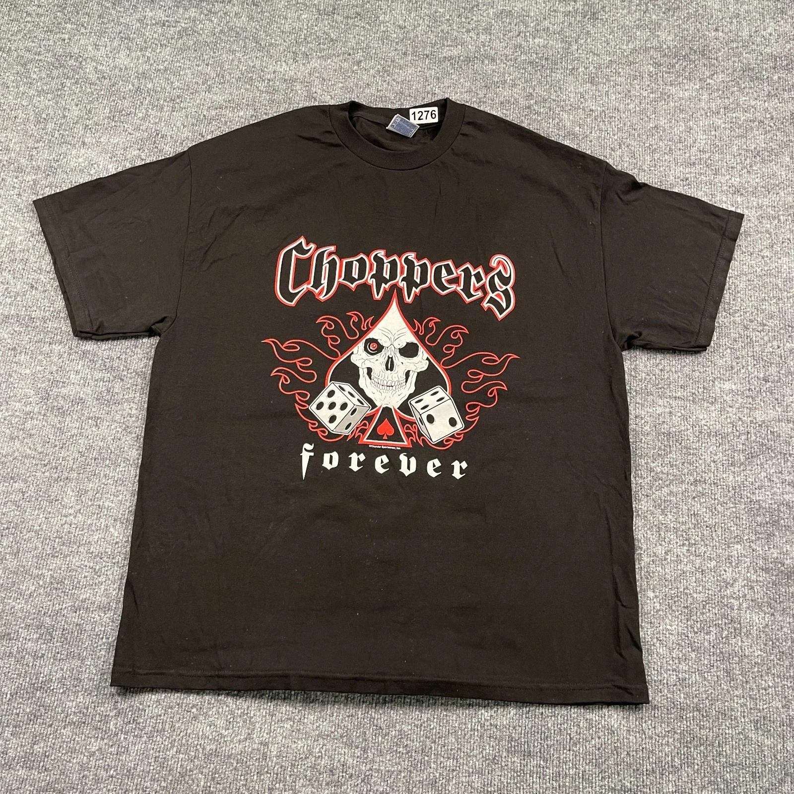 NWOT Vintage Y2K Choppers Forever Biker Shirt XL 23x29 Black 3XL