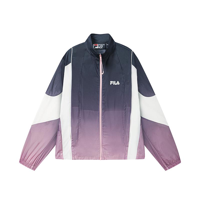 FILA Original Simple Stand Collar Loose Long Sleeve Jacket Women jackets F11W639702F-DB S