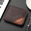 Men’s PU Leather Zip Around 3 Folding Wallet RFID Card Holder ID Window Coin Pocket Short Compact Wallet Cash Purse