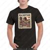 Vintage Palestine Culture Postage Stamp Unisex Crewneck Tshirt Comfortable Round Neck Summer Top with Geometric Print Shirt Tee