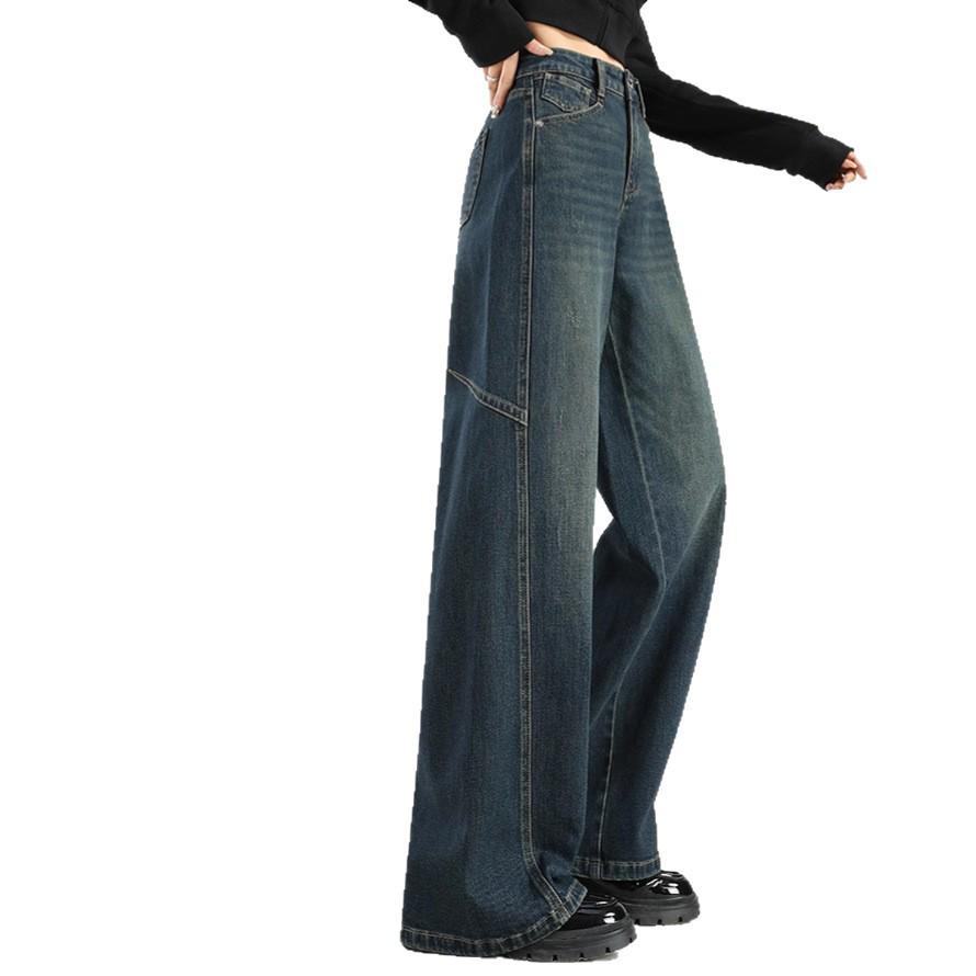 Women's Wide-Leg Jeans 2025: New Style, Popular Autumn/Winter Plus Size Straight Loose Fit Versatile Pants