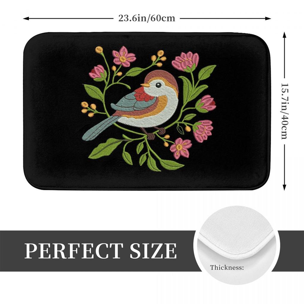 Bird Patterned Anti-slip Doormat Floor Mat Absorbent Mat Carpet Rug for Kitchen Entrance Home Bedroom Footpad Mats