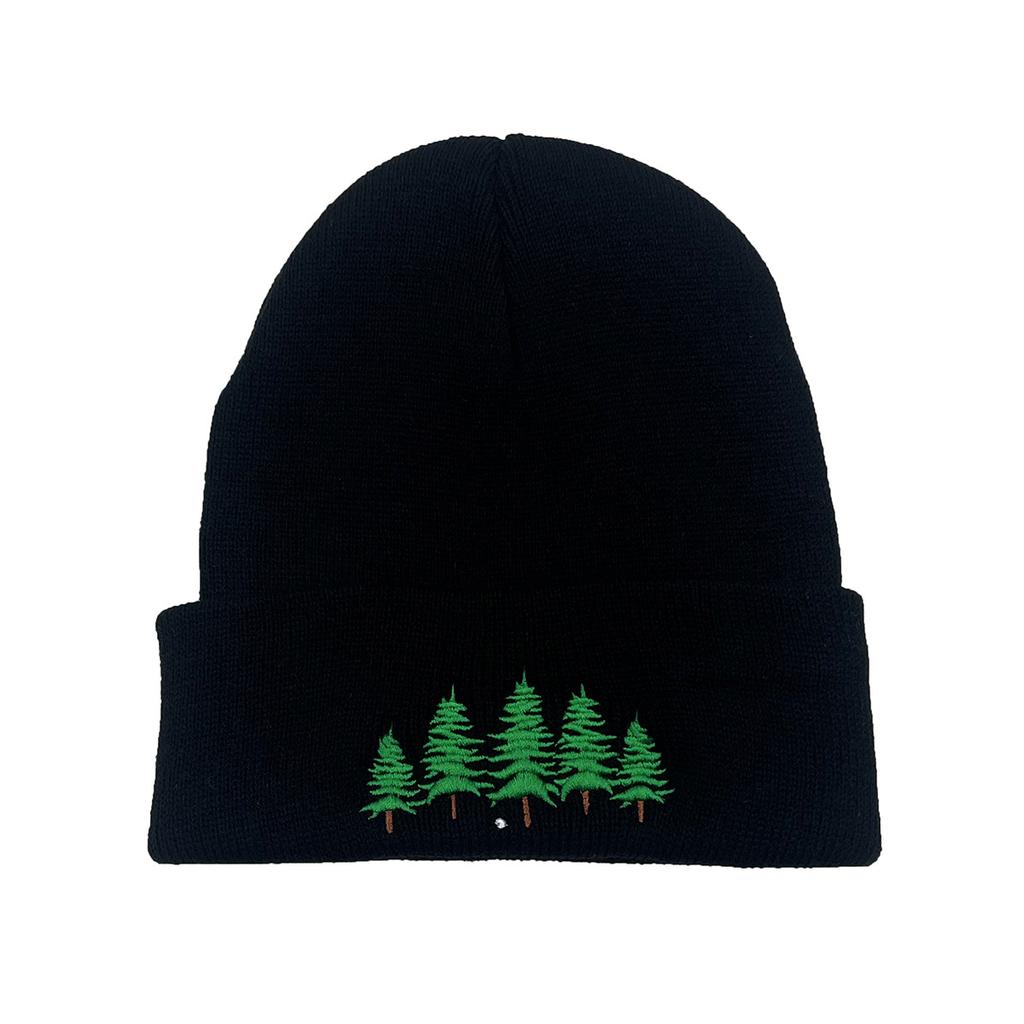 Autumn And Winter Warm Pine Tree Embroidery Pullover Hat Embroidery Knitted Hat Pullover Hat Hip Hop Wool Hat