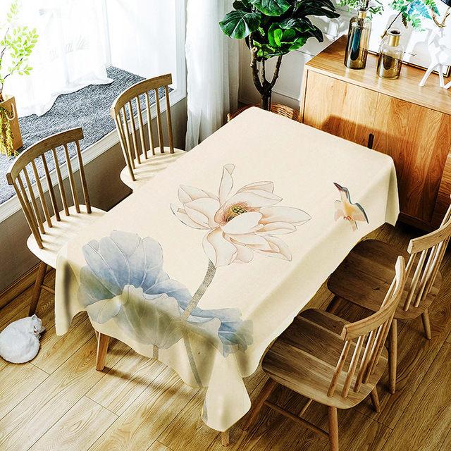 

Богатая скатерть с павлиньим принтом, креативный рисунок лотоса и вазы, полиэстер, удобная водонепроницаемая скатерть для детей 40 X 40CM