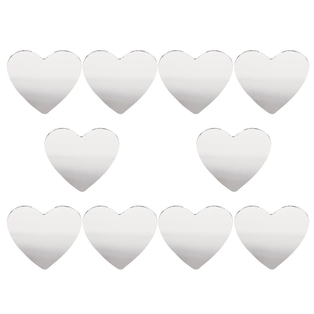 10 sztuk Lusterko w kształcie serca Małe szklane lusterko Do trwałych lusterek do makijażu DIY Toaletka Narzędzie do pielęgnacji skóry Kompaktowe Dekoracyjne