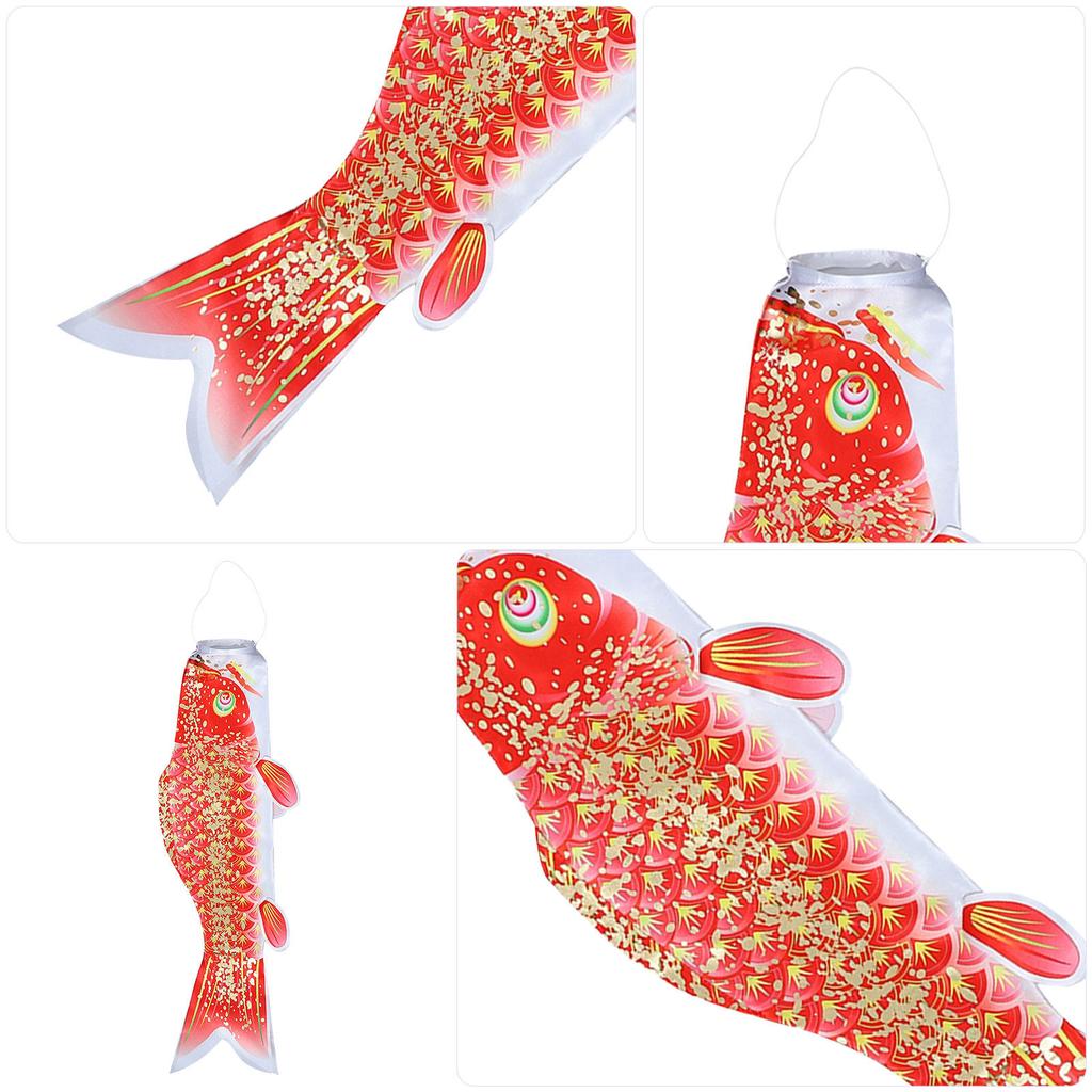 Japanese Style Fish Windsock Flag Satin Outdoor Yard Garden Hanging Decoration for Birthday Holiday Housewarming Gift