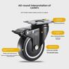 Houde HOD Heavy-Duty Silent Trolley Casters, 3-5 Inch, Black Polyurethane, Wear-Resistant Universal Wheels