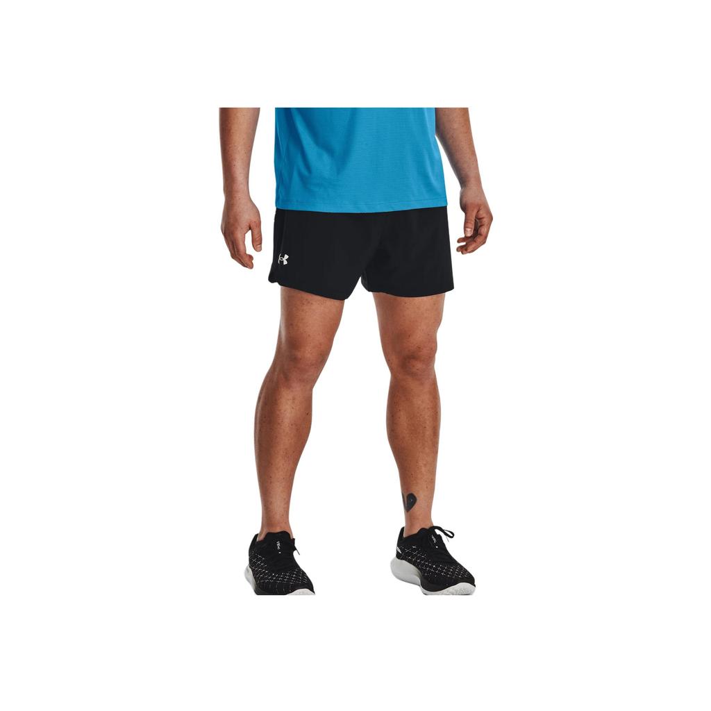 Under Armour Solid Color Elastic Waist 7-Inch Shorts Men Bottoms Black 1377484-001