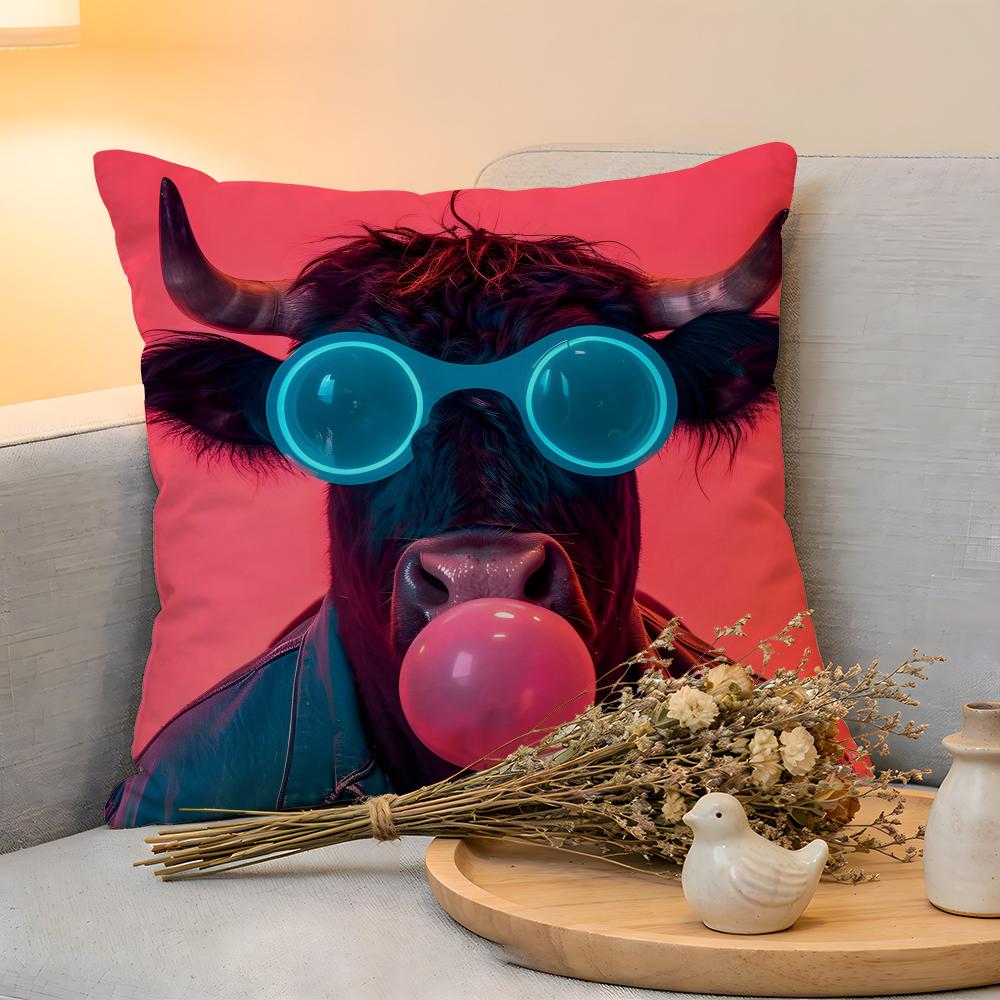 Cushion Cover Linen SkinFriendly Soft Decorative Case For Sofa Home Decor Kwaii Anime Vibrant Bubble Pillow Cover
