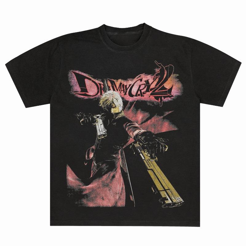 Devil May Cry 2 Dante Retro Action Game T Shirt for Men Women Vintage Hack and Slash Graphic Tee Streetwear