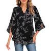 Fashion Loose Casual Summer Chiffon Blouse Women Loose V-neck Shirt Elegant Short Sleeve Solid Color Top Office Ladies Female Basic Women's Clothing