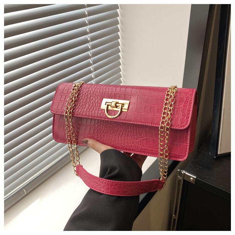 

City Minimalist Style Pu Material Large Armpit Bag With Stitching Elements And Nylon Lining червоний