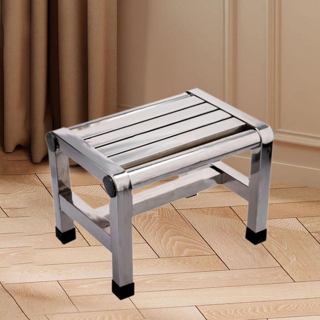 Metal Step Stool Non Slip Stable Toilet Portable Foot Rest Bath Stool for Apartment Kitchen Living Room Kids Elderly Senior