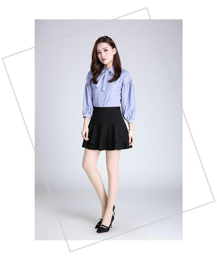 Women's Elastic High Waist Double Layer Square Dance Skirt - A-line with Large Hem and Anti-exposure Design