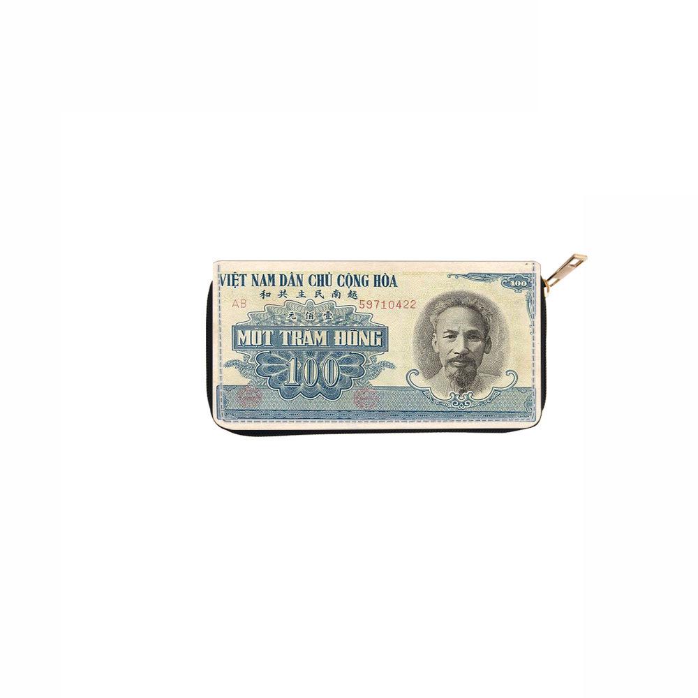 US Dollar Japanese Yen Euro Korean Won Long Zipper Wallet Wallet Wallet