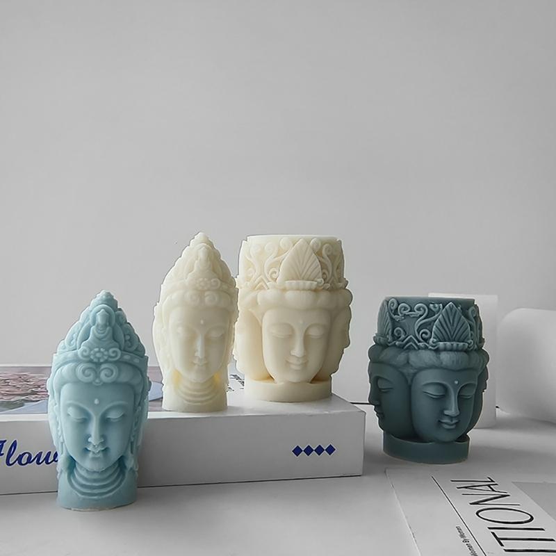 Soška Buddhy Svíčka Silikonová forma 3D postava Aromaterapie Sádrové formy Ručně vyráběné Mýdlo Pryskyřice Formička DIY Dort Čokoláda