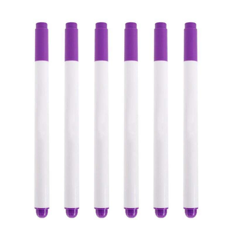 Set of 6 Air Erasable Fabric Marker Quick Dry Fabric Marking Pen (1mm or 0.5mm) for Sewing and Creative Art