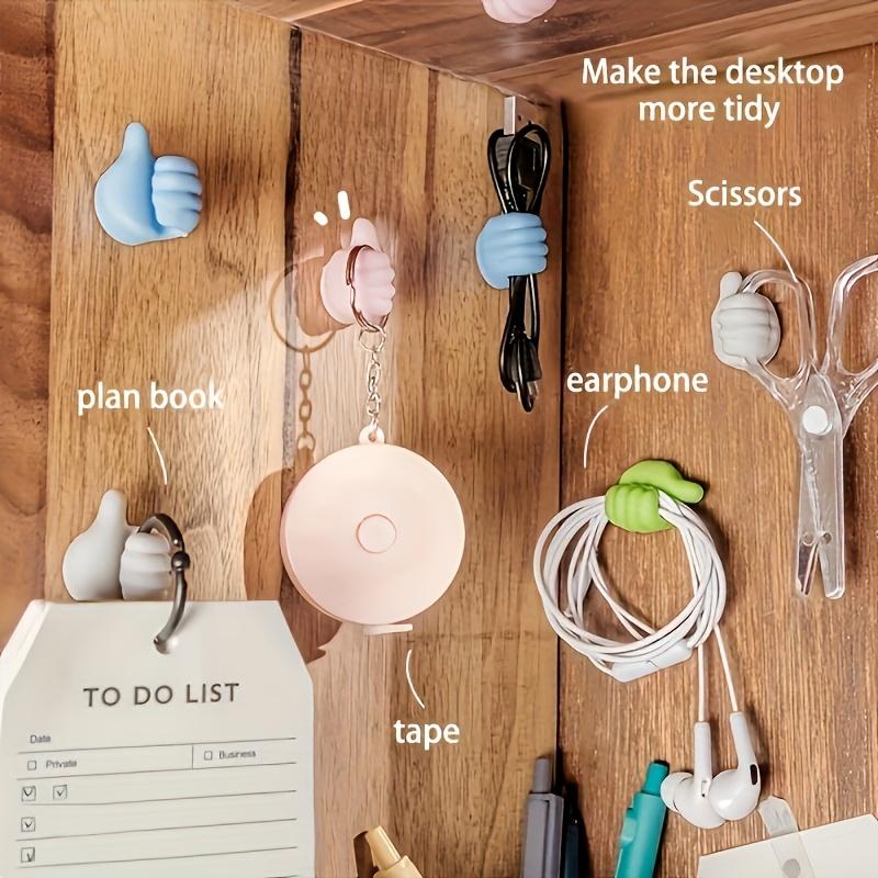 10 Stück Universeller Auto-Armaturenbrett-Kabelorganisator Bunte Daumen hoch Haken Multifunktionale Klebe-Kabelklemmen