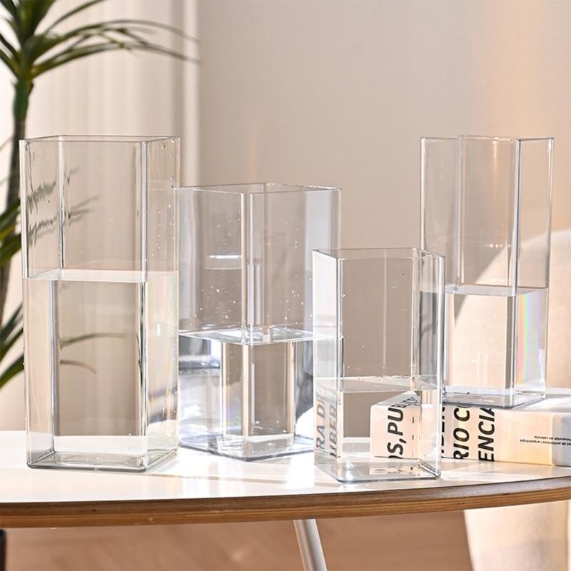 Clear Acrylic Vases Decorative Flower Vases for Centerpieces Party Wedding Home Decors None Breakable Plastic Vases